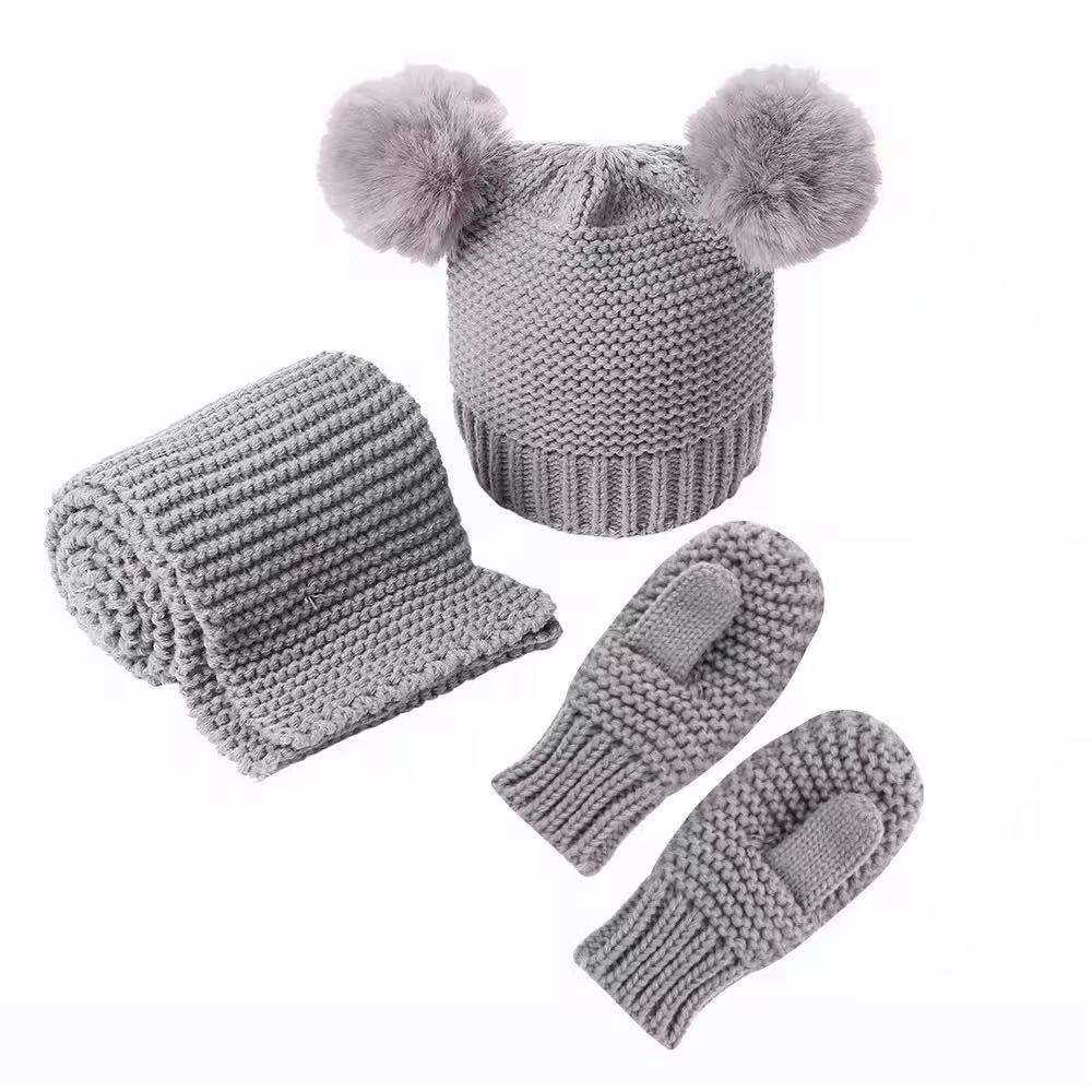 Organic Cotton Knit Set for Kids – Hat, Gloves & Scarf