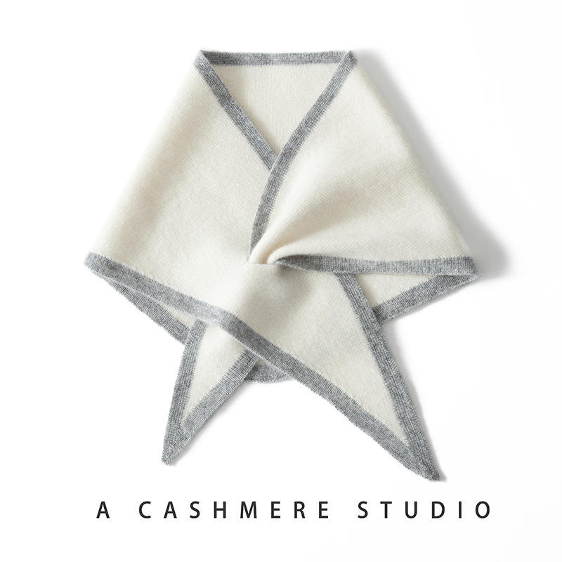 “Recycled Cashmere Color-Block Knitted Scarf – Women”