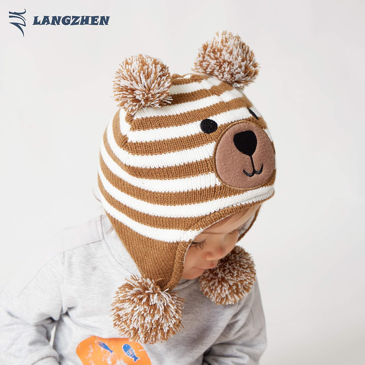 Kids Winter Earflap Knit Hat – Fleece Lined
