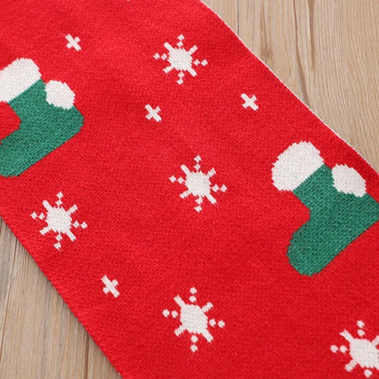 “Baby Winter Wool Scarf – Thick Cotton, Christmas Design”