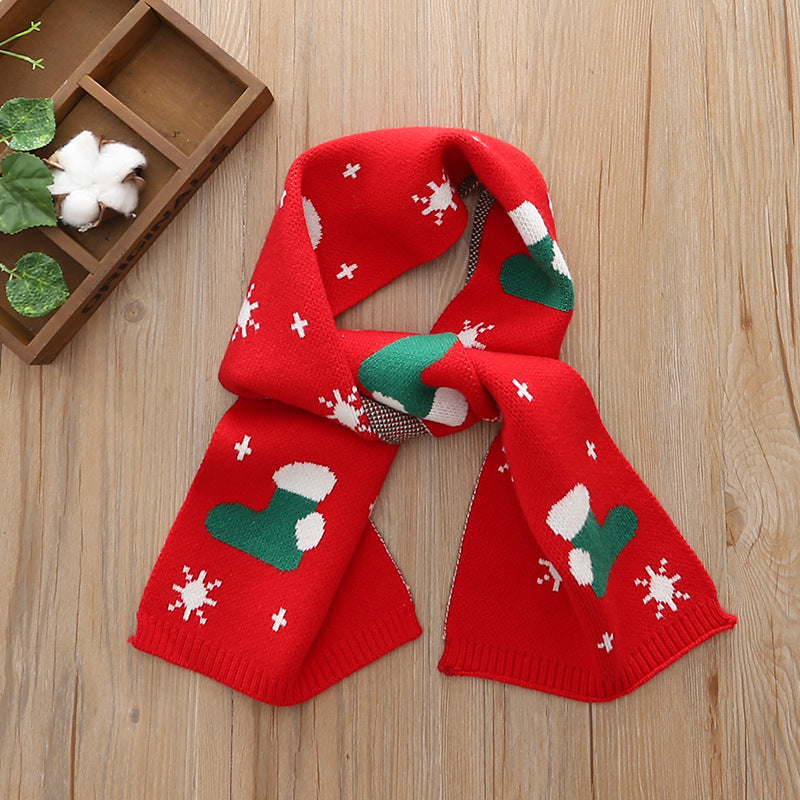 “Baby Winter Wool Scarf – Thick Cotton, Christmas Design”