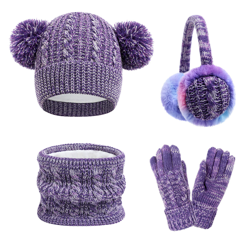 Kids Tie-Dye Winter Set – Hat, Scarf, Gloves & Earmuffs