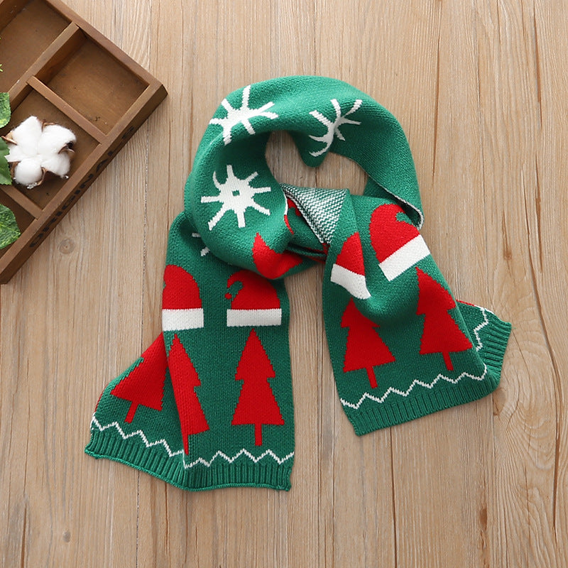 “Baby Winter Wool Scarf – Thick Cotton, Christmas Design”