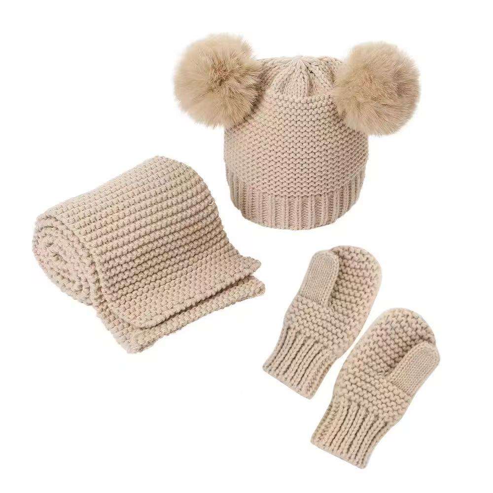 Organic Cotton Knit Set for Kids – Hat, Gloves & Scarf