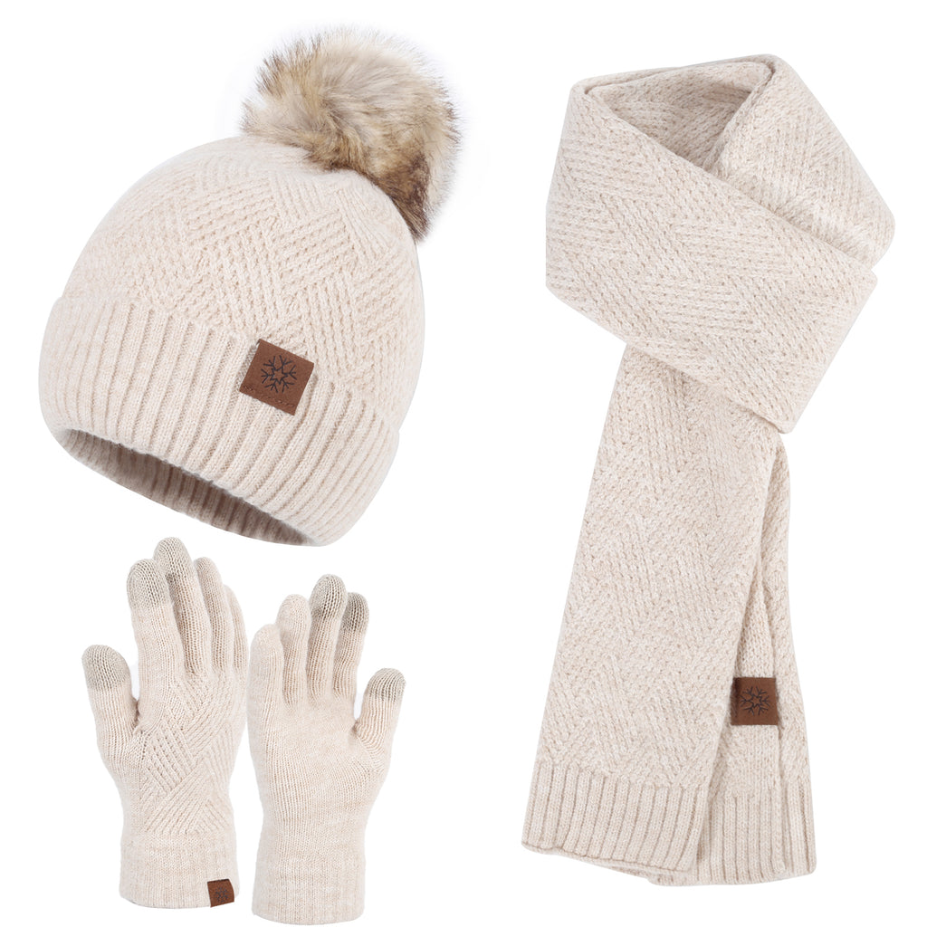 Winter Knit Set for Kids & Adults – Hat, Scarf & Gloves
