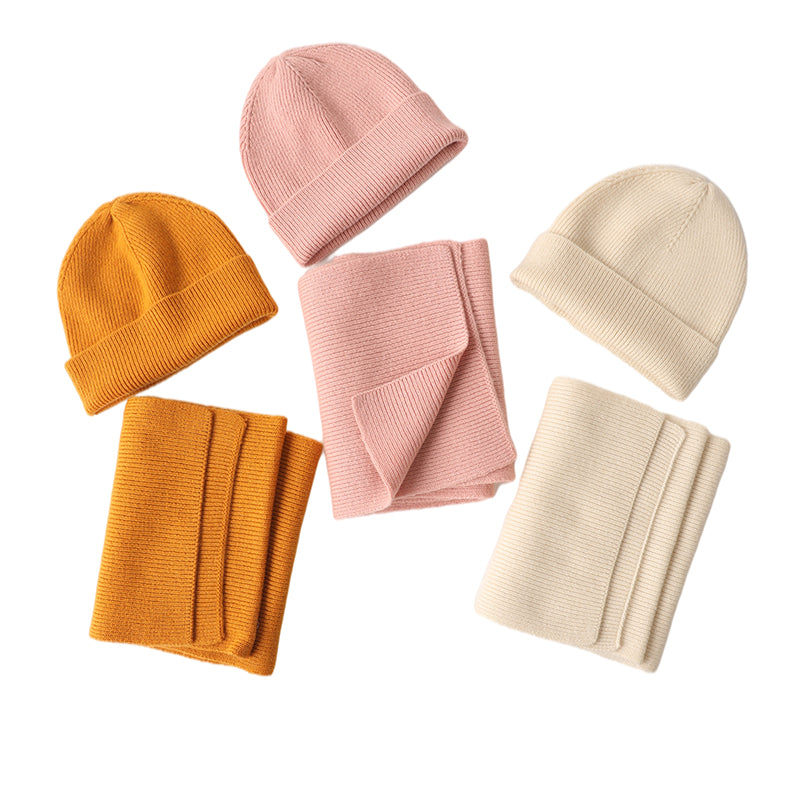 100% Cashmere Kids Winter Hat & Scarf Set