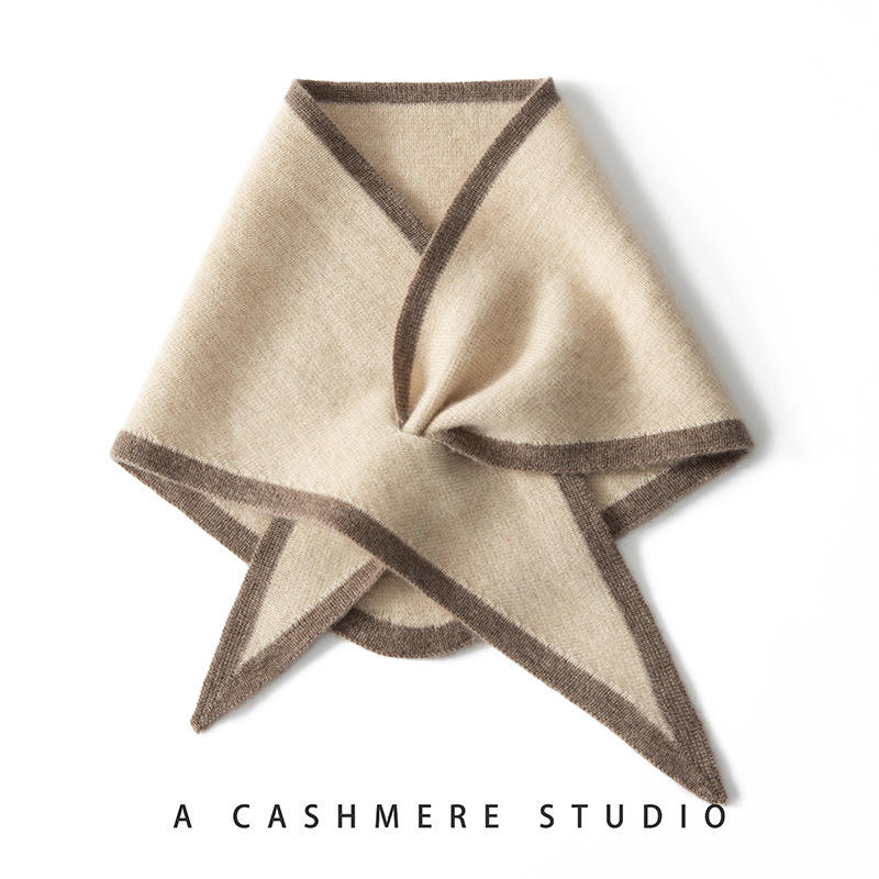 “Recycled Cashmere Color-Block Knitted Scarf – Women”