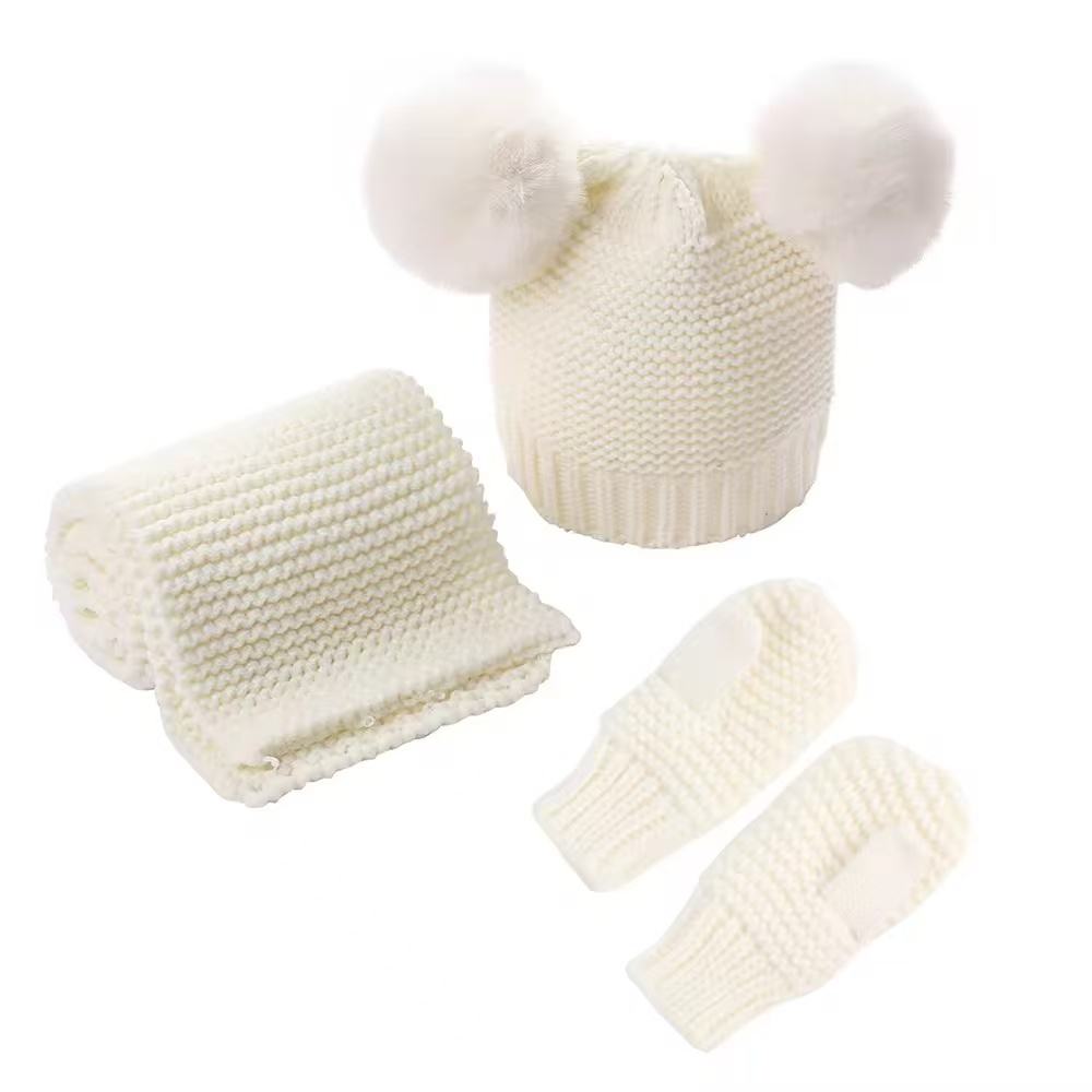 Organic Cotton Knit Set for Kids – Hat, Gloves & Scarf