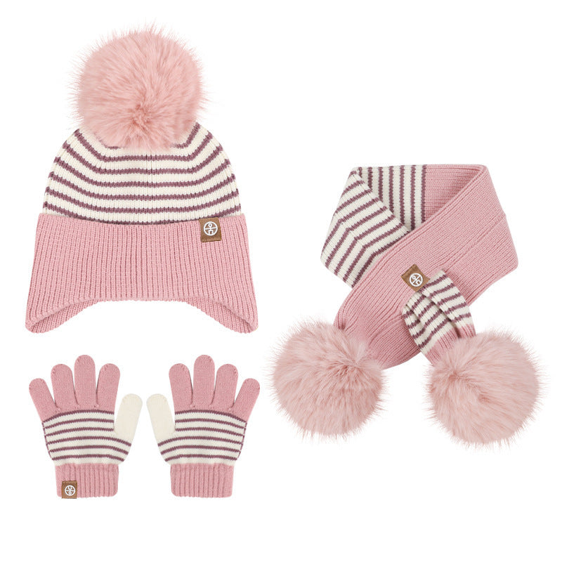 Kids Winter Knit Set – Hat, Scarf & Gloves