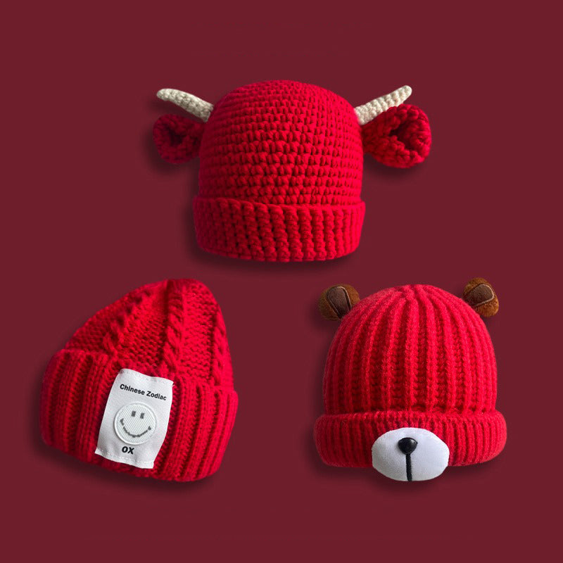 Kids Christmas Beanie – Reindeer Antlers Hat