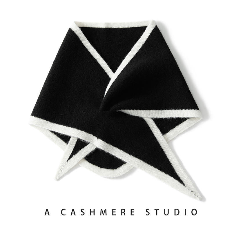 “Recycled Cashmere Color-Block Knitted Scarf – Women”