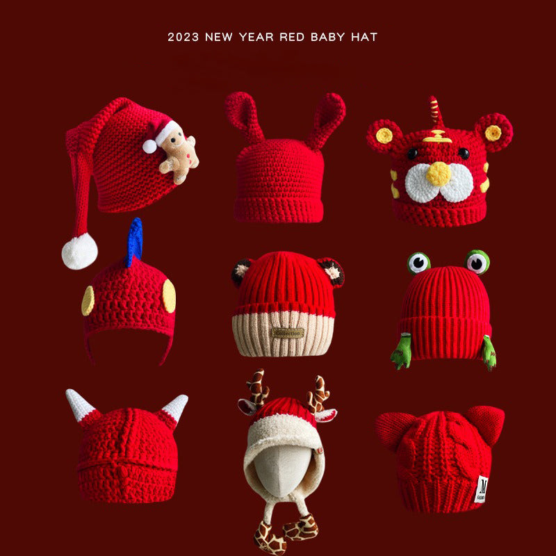 Kids Christmas Beanie – Reindeer Antlers Hat