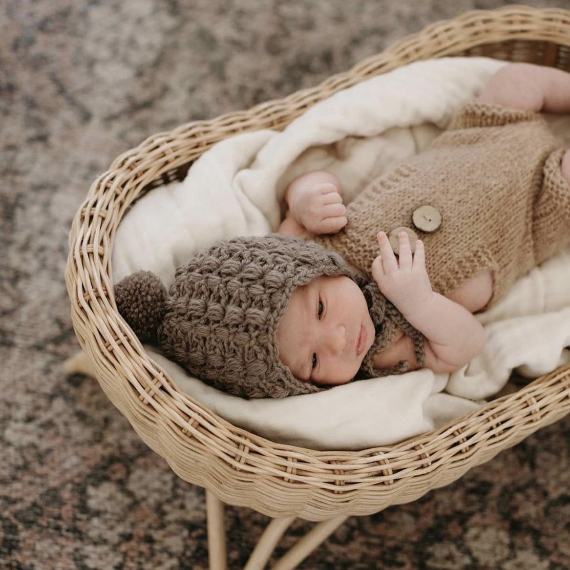 Handmade Wool Knit Bucket Hat with Ear Warmers – Kids